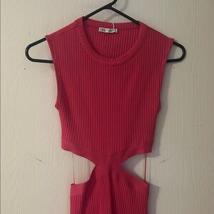Zara Vibrant to Pink Cutout Dress